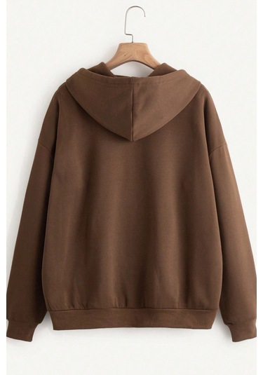 Unisex Mevsimlik 2'li Paket Kahve Ve Bej Renk Fermuarlı Kapüşonlu Hırka Kahve Bej