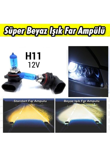 Beyaz Işık Far Ampulü H11 12V 100W