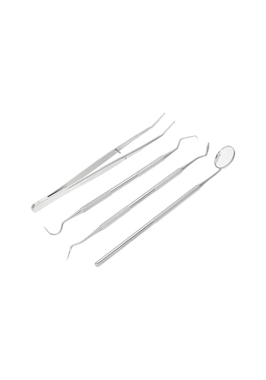 Samdoo Stainless Steel Diş Bakımı Aleti Seti - Profesyonel Dişçi Gereçleri: Ayna, Prob, Skaler Ve Pinçer İle Evde Diş Temizliği Ve Kontrolü