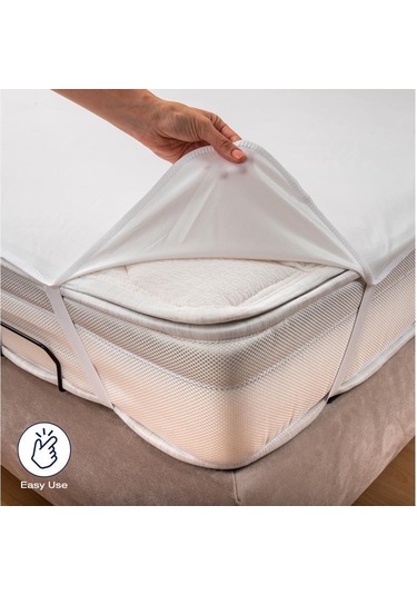 Micro Sıvı Geçirmez Ped 160x200 Cm Çift Kişilik Alez Beyaz