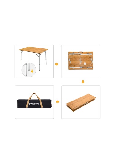 Kingcamp Bamboo Xl 120x70 Bambu Kamp Masası Gri
