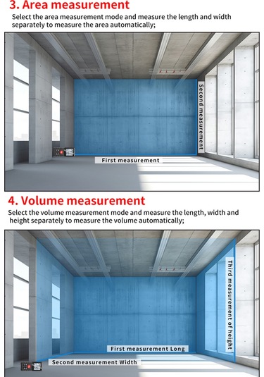 Reedark Akıllı Lazerli Mesafe Ölçer - Çok Fonksiyonlu, Su Geçirmez Ip54 , Alan/hacim Hesaplama