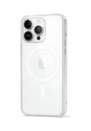 Apple iPhone 14 Pro Max Uyumlu Şeffaf Magsafe Kılıf Sararmaz, Darbe Emici