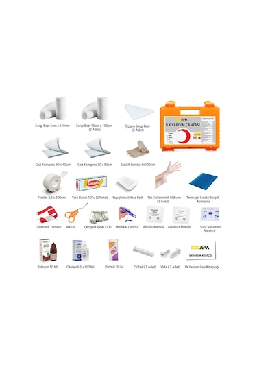 KKDAVM İşyeri Çantası Ecza Dolabı İlk Yardım Seti , İlk Yardım Çantası