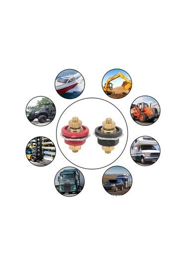 Youtek Araçlar İçin 250a Panelden Geçirilen Akü Terminali Bağlayıcı, Kırmızı-siyah 3/8" Pimli, Pratik Erişimli Şarj Kutusu Yc102075