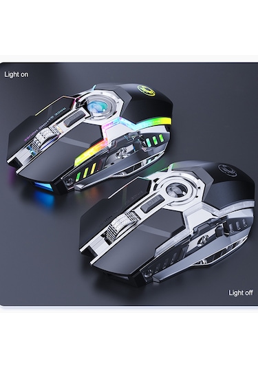 İmıce G7 Renkli Flama Işıkları Şarj Edilebilir Sessiz Kablosuz Fare Siyah Diğer