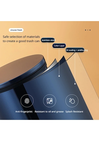 Hightower Ldq Paslanmaz Çelik 9.5l Altın Çöp Kovası, Pedallı, Sessiz Kapak, İç Mekan Kullanımı Altın Rengi