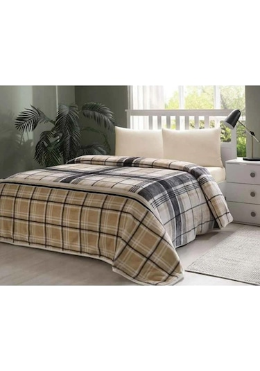 Özdilek Ocre Bej Battaniye Çift Kişillik Bej