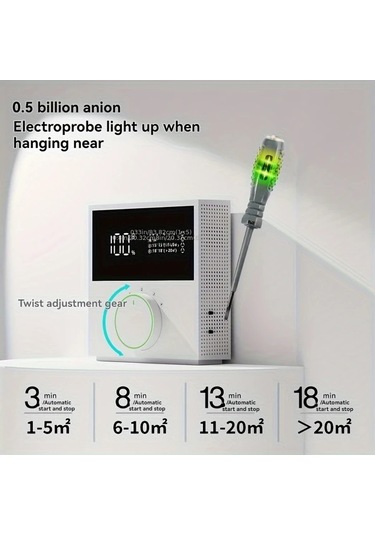 Xuweiwei Siyah Yeni Kalite Şık Dört Seviyeli Negatif İyonlu Hava Temizleyici Banyo Yaşlılar Evcil Hayvan Odası İçin Masaüstü Filtre