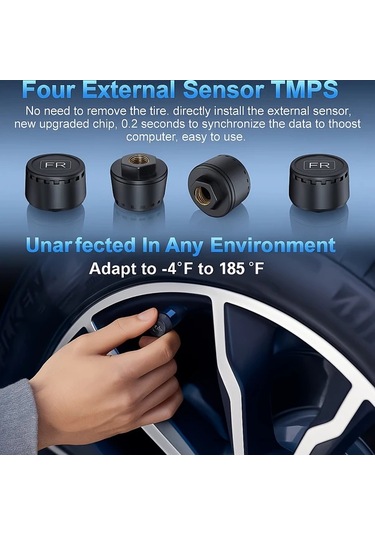 Boatshop1 Siyah 4 Sensörlü Ynf Tpms Lastik Basıncı Ve Sıcaklık Monitörü Güneş Usb Güçlü Zararsız Kurulum Titreşim Alarmı Tüm Araçlara Uygun