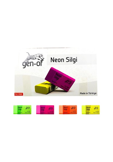 Gen-of No:24 Pvc Free Orta Boy Neon Silgi Gen-6724 10 Adet