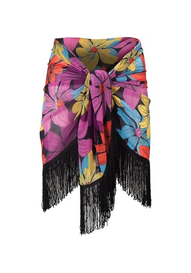 Elegance Alice Püsküllü Pareo Çok Renkli