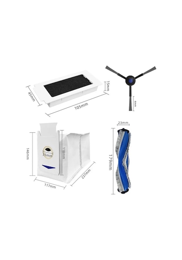 Leasetake Ecovacs Deebot T30 Omni / T30 Pro Omni Robot Süpürge Aksesuarları Yan Fırça Hepa Filtre Paspas Bezi