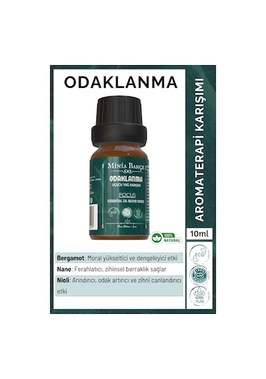 Minia Bahçe Odaklanma Focus Uçucu Yağ Karışımı %100 Saf 10 ML