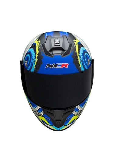 Ncr Rapid Siyah Vizörlü Ece Belgeli Kapalı Motosiklet Kaskı Mavi
