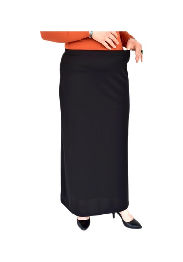 Kadın Uzun Lastikli Kalem Etek Bgl-st04727 Siyah