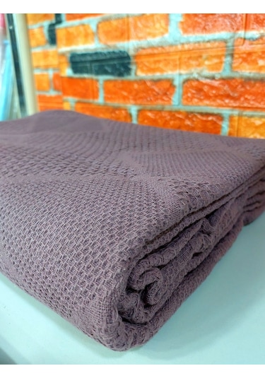 Şaheser %100 Pamuk Çift Kişilik Pike 240x220 Tek Pike -mürdüm Mürdüm