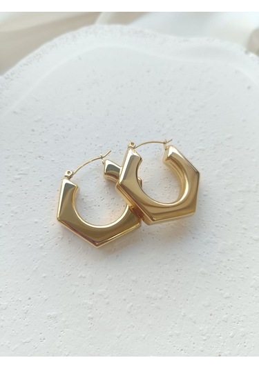 Köşeli Çelik Halka Altın