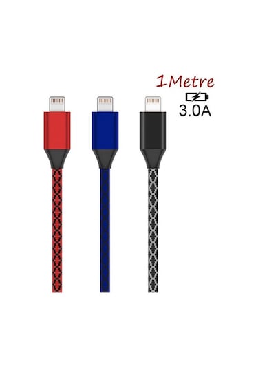 Ally Apple iPhone Uyumlu 13-12 11 3.0A Hızlı Halat Usb Şarj Kablosu 1 MM