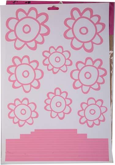 Sıa Duvar Süsü Sticker Pembe Papatyalı Şeffaf Filmli Pvc