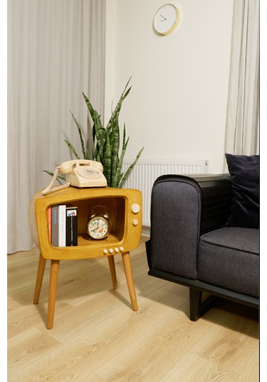 Dekoratif Retro Tv Ahşap Sehpa Köşe Sehpa