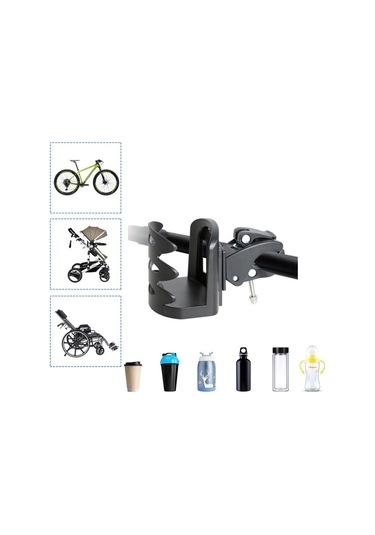 Soulader Pratik Ve Kullanışlı 360 Derece Dönebilen Bebek Arabası Tutacağı Kolay Takılabilir Ve Sağlam Tasarım Siyah