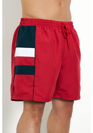 Enrico Ferry Erkek Kırmızı Cepli Büyük Beden Deniz Şortu Edy2517b Kırmızı