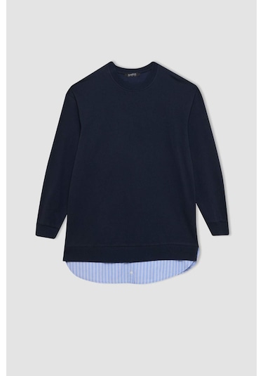 Defacto Bisiklet Yaka Etek Ucu Detaylı Basic Düz Sweatshirt Lacivert Tunik A9529AX24AUNV248 Lacivert Defacto Bisiklet Yaka Etek Ucu Detaylı Basic Düz Sweatshirt Lacivert Tunik A9529AX24AUNV248 Lacivert
