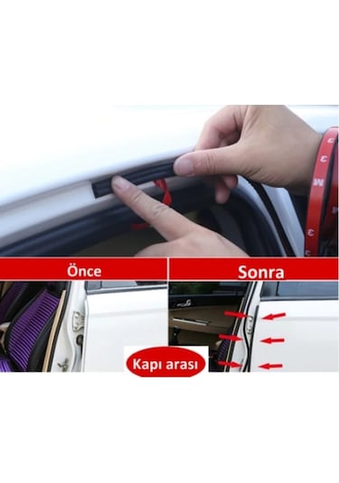 Oto Kapı Bagaj Ve Kaputlar İçin Ses Isı Ve Toz Yalıtım Fitili 15 Metre