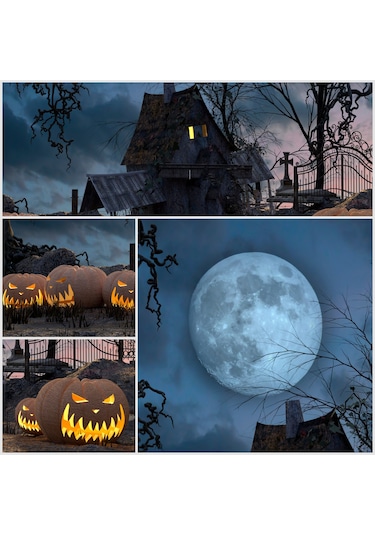 Youtek Halloween Fotoğraf Çekimi İçin 2.1x1.5m Poliester Arka Plan Örtüsü, Taşınabilir Ve Yıkanabilir Beyaz