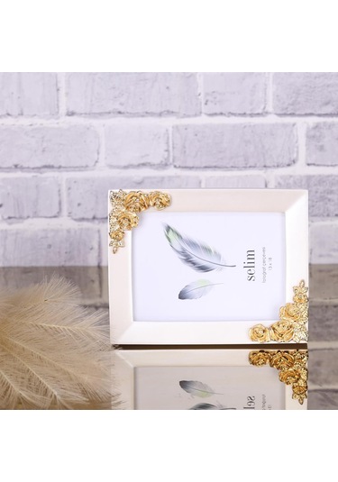 Selim Dek0r Rosengard 13x18 Çerçeve İnci-altın