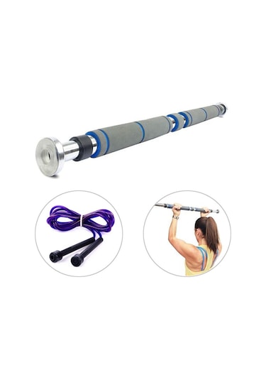 Spor Byfit Ayarlanabilir Süngerli Kapı Barfiksi 60-100 CM + Atlama İpi