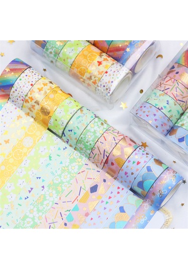 Springsun 2. 15mm Altın Folyo Washi Bant Seti - Dıy Scrapbooking & Hediye