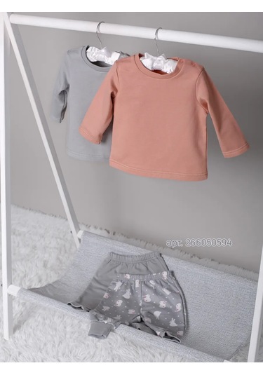 Topotushkı Yenidoğanlar İçin Uzun Kollu Tişört 277117951 Gri