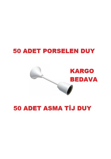 Asma Tij Duy . Tij Duy Porselen Gövde Kablolu E 27 50 Adet