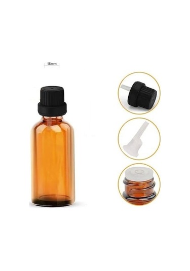 50Cc Kahverengi Cam Şişe.Tıpalı Kapak.İçten Damlalıklı. 100 Adet