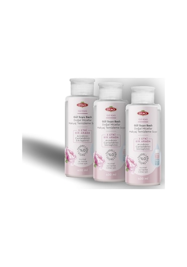 Otacı Gül Suyu Bazlı Doğal Micellar Makyaj Temizleme Suyu 3 x 400 ML