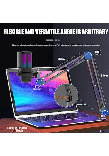 Rgb Ve Usb Podcast Gamer Youtuber Mikrofon Seti Online Ders