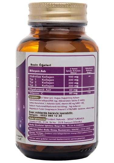 Yurdavit Hidrolize Collagen Kolajen Type Tip 1-2-3 Hyaluronic