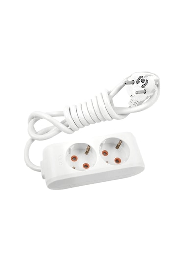 Avarson 2'li İkili Priz Topraklı Kablolu 3x1,5 Ttr 1 Bir Metre