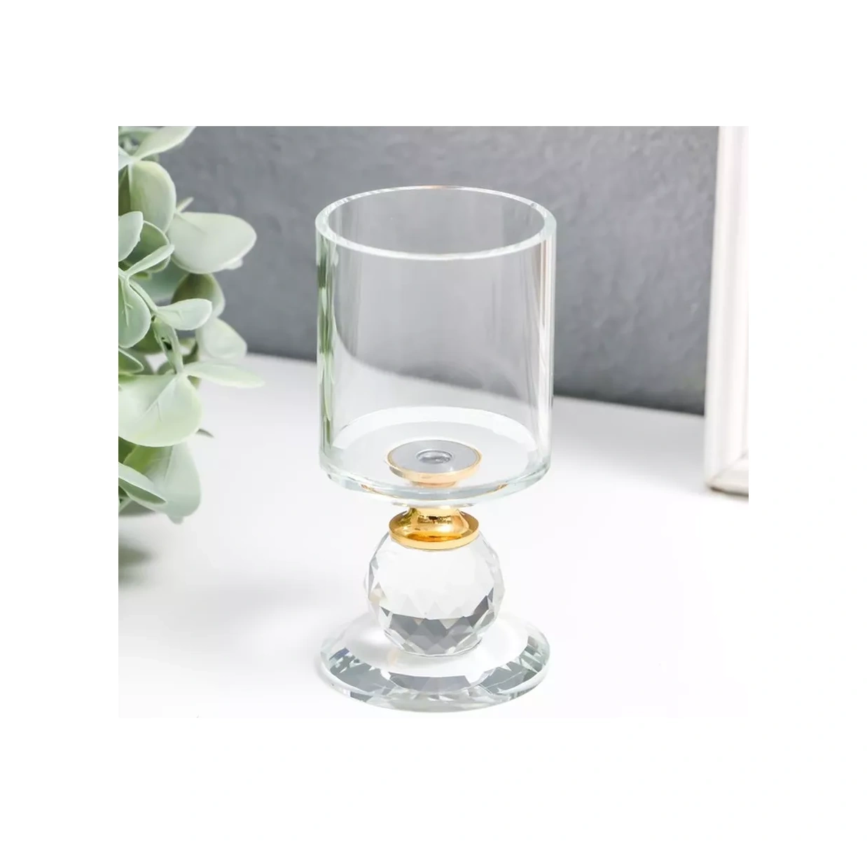 Simalend Mumlar İçin Cam Şamdan 17504418 Beyaz