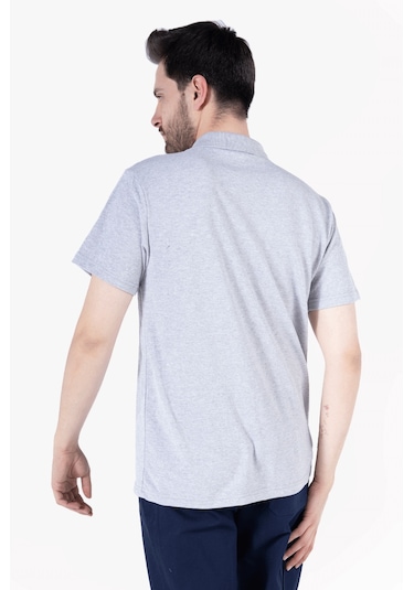 Polo Yaka T-shirt %100 Pamuk Cepli Gri Melanj
