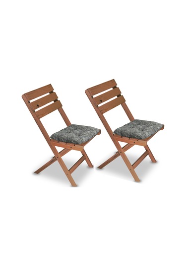 Katlanır Sandalye Ahşap Bahçe Sandalyesi 2 Adet 2204