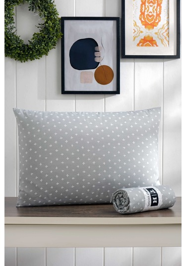 Tabu Home Kaktüslü Gri Tek Kişilik Lastikli Çarşaf