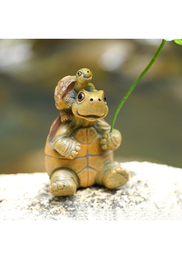 Homyl Kaplumbağa Şekilli Heykel Dekoratif El Yapımı Süs