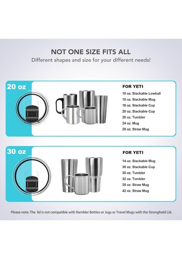 Geeroyoo 2 Adet Manyetik Kaydırmalı Kapağı, Sızıntısız Seyahat Kupa Kapağı, 14oz Kupa Ve 35oz Pipetli Bardaklar İçin Uyumlu, Bpa-sız Değiştirme Kapağı Siyah