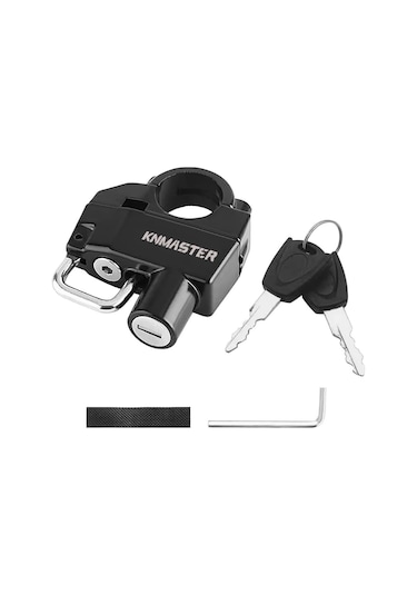 Knmaster Evrensel Motosiklet Kask Kilidi 22-26 Mm Siyah