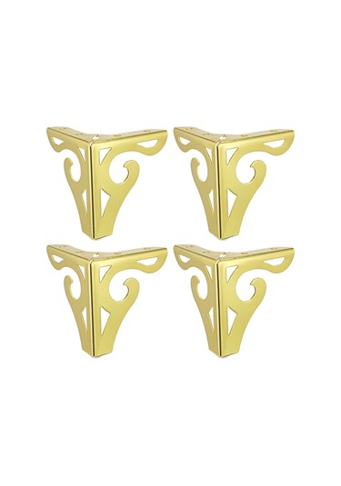 Suntek Magideal 4 Adet Oymalı Metal Mobilya Ayakları Ayak 10 CM Altın