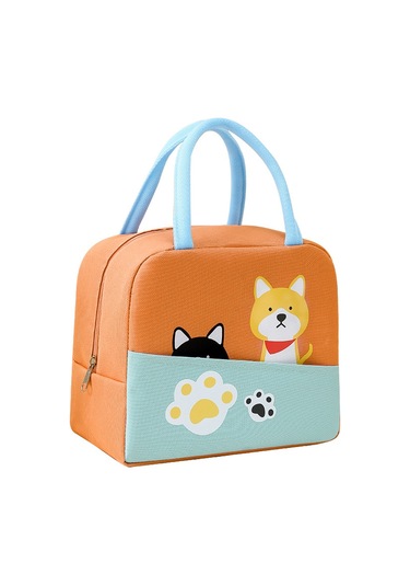 Jian Fan Karikatürlü Yemek Çantası Taşınabiler Is Koruma Kutusu-koyu Mavi Koyu Mavi