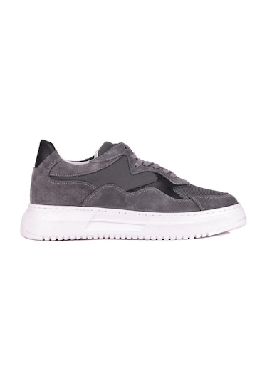 Shoetyle - Gri Süet Bağcıklı Erkek Sneaker 115-602-1334 Gri